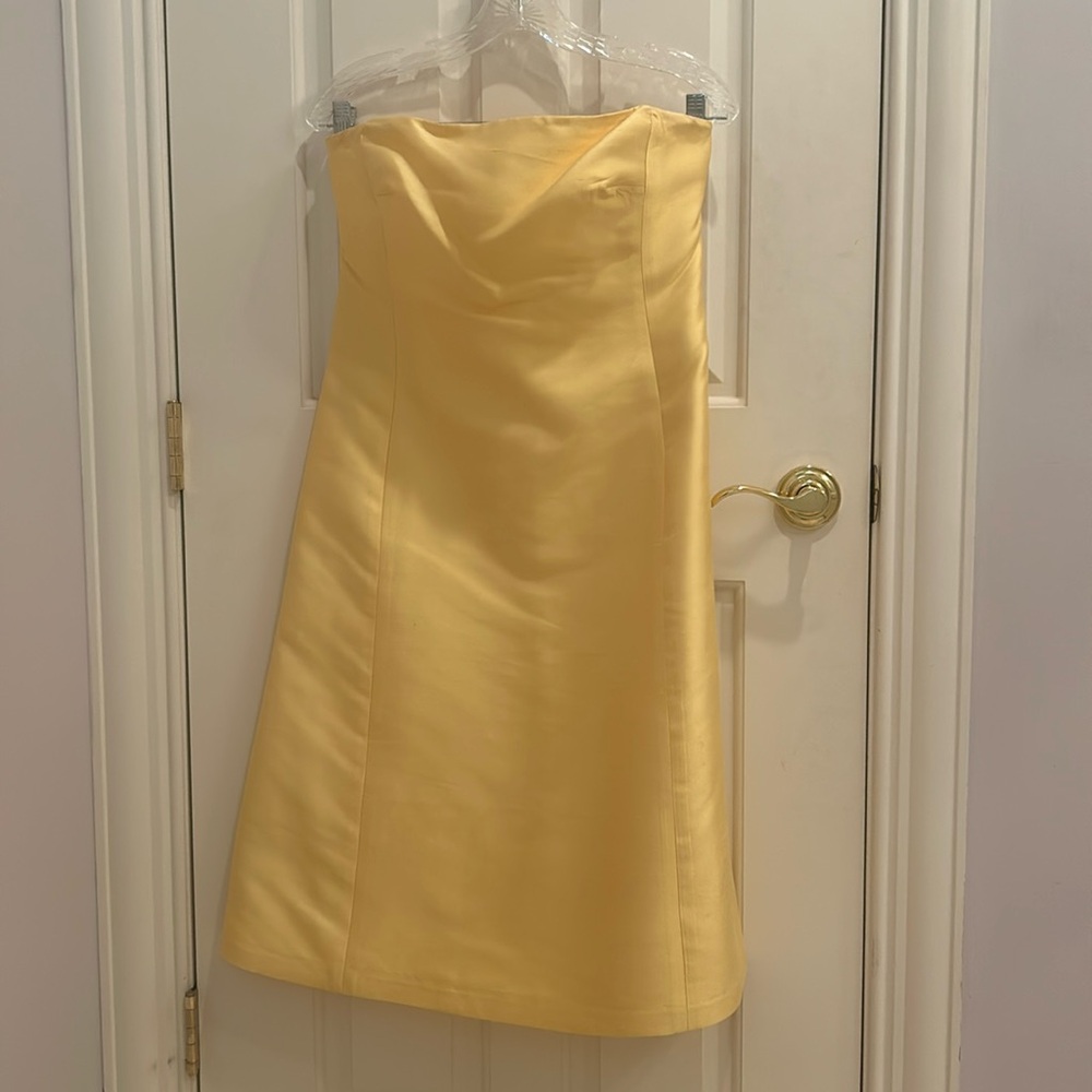 Ralph Lauren strapless yellow silk dress